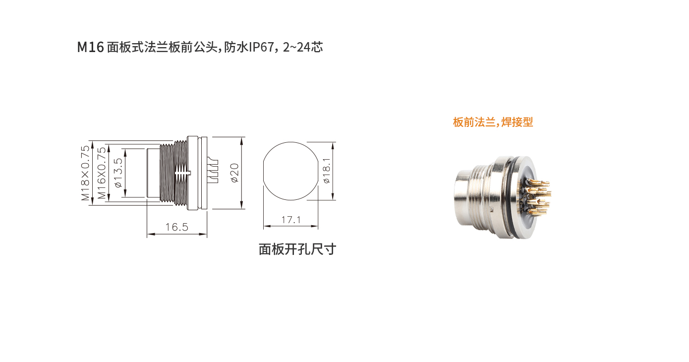 M16板前法兰公头